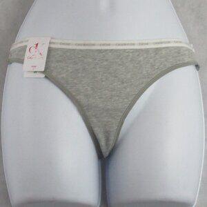 Calvin Klein CK One Women's Cotton Thong Panty Underwear, Gray Heather, Small